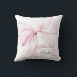 Elegant Pink Bow Baby Girl Throw Pillow<br><div class="desc">Elegant Pink Bow Baby Girl Pillow</div>