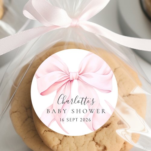  Elegant Pink Bow Baby Shower