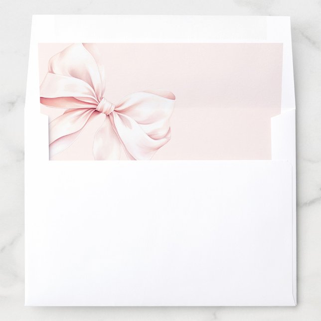 Elegant Pink Bow Baby Shower Envelope Liner (Creator Uploaded)