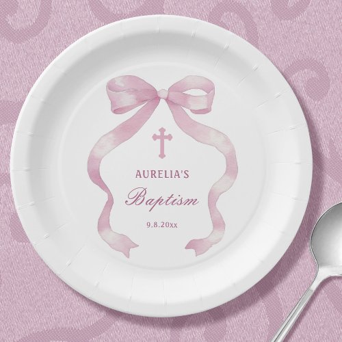 Elegant Pink Bow Baptism