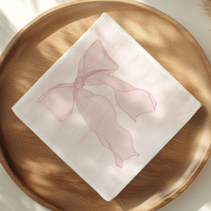 Elegant Pink Bow Birthday Napkins