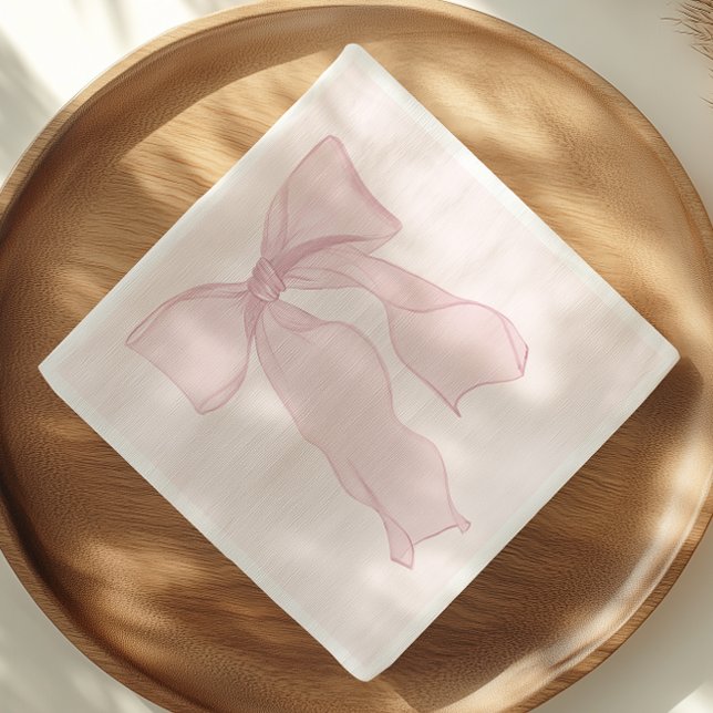 Elegant Pink Bow Birthday  Napkins (Creator Uploaded)