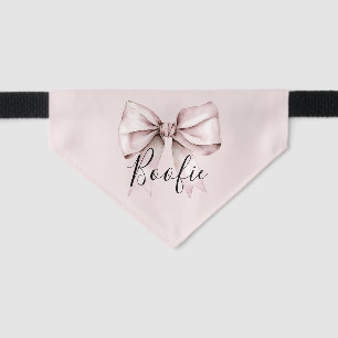 Elegant Pink Bow & Blush Bow Personalized Pet Bandana Collar