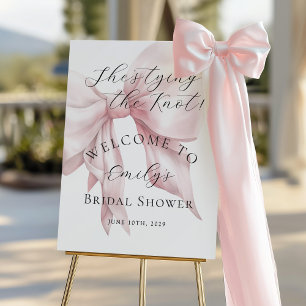 Elegant Pink Bow Bridal Shower Welcome Foam Board