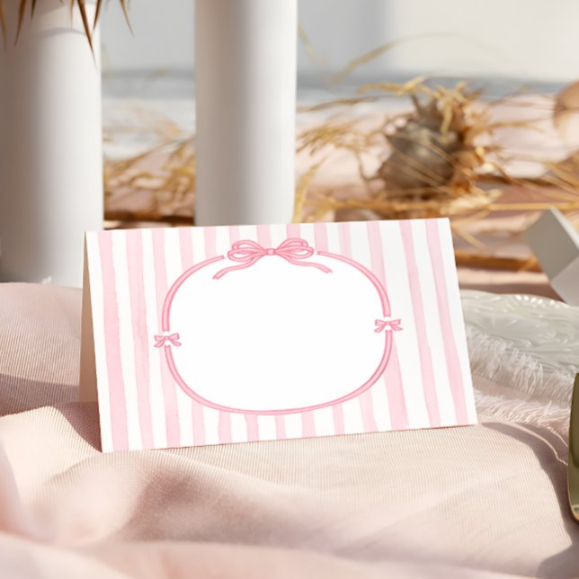 Elegant Pink Bow Coquette Birthday Place Card (Creator Uploaded)