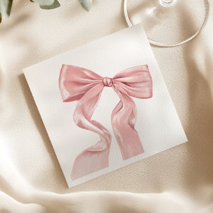 Elegant Pink Bow Coquette Paper Napkins