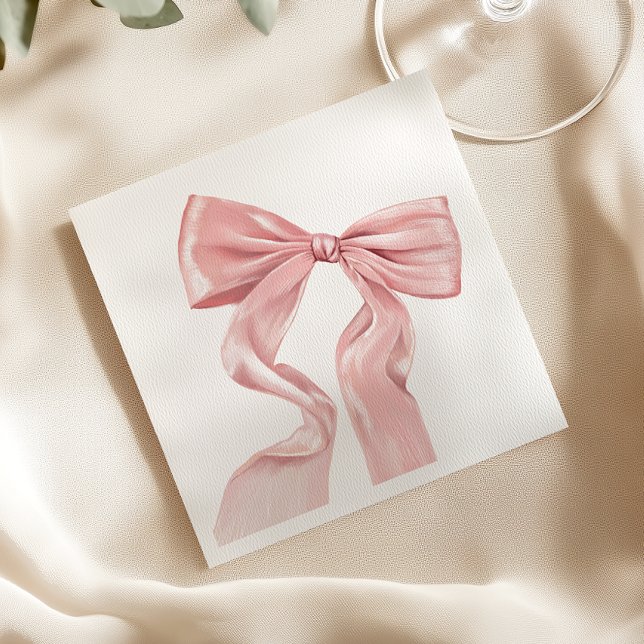 Elegant Pink Bow Coquette Paper Napkins (Creator Uploaded)