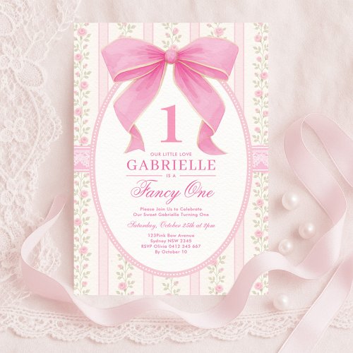 Elegant Pink Bow Fancy One Love Shack 1st Birthday