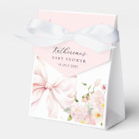  Elegant Pink Bow Floral Baby Shower