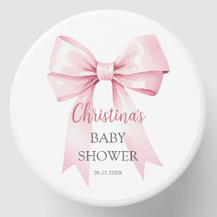 Elegant Pink Bow Girl Baby Shower Mini Candle Favors