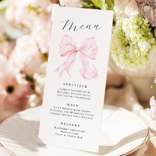 Elegant Pink Bow Menu