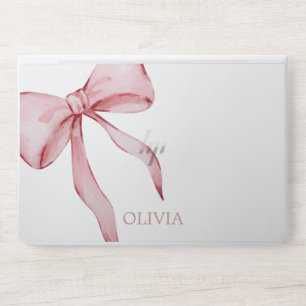 Elegant Pink Bow & Name Customized HP Laptop Skin