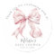 Elegant Pink Bow Pearls Baby Shower Girl
