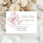 Elegant Pink Bow Pearls Quinceañera Reply Enclosure Card<br><div class="desc">Gather your guests’ responses in style with this elegant Quinceañera reply enclosure card. Designed in a romantic blush pink coquette bow theme, it features delicate pearls, soft wildflowers, and graceful butterflies for a feminine and timeless look. Perfectly matching your Quinceañera invitations and party stationery, this RSVP card helps keep your...</div>