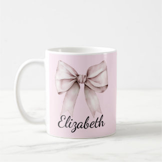 Elegant pink bow Personalized Name Coffee Mug