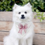 Elegant Pink Bow  Pet Bandana Collar<br><div class="desc">Add a touch of sophistication to your pet’s look with this Elegant Pink Bow Pet Bandana! Featuring a delicate bow design on the front and your pet’s name stylishly placed on the right, this bandana is perfect for special occasions or everyday wear. The soft fabric ensures comfort, while the chic...</div>