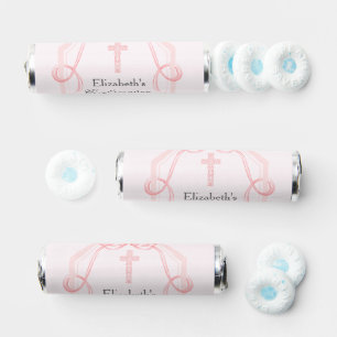 Elegant Pink Bow Ribbon Confirmation Party Breath Savers® Mints