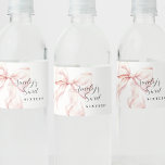 Elegant Pink Bow Sweet Sixteen Birthday Water Bottle Label<br><div class="desc">Simple pink bow minimal water bottle labels for a Sweet Sixteen Birthday</div>