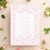 Toile Vintage frame Baby Shower Girl Invitation