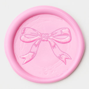 Elegant Pink Bow Wax Seal Sticker