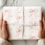 Elegant Pink Bow Wrapping Paper<br><div class="desc">Add a touch of sophistication to your gift-giving with this Elegant Pink Bow Wrapping Paper. 
Featuring delicate,  soft blush pink bows beautifully arranged on a white background,  this design is perfect for showers,  birthdays and other special occasions.</div>