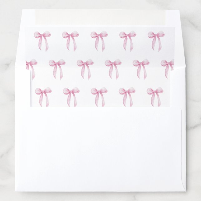 Elegant pink bows envelope liner (In Envelope)
