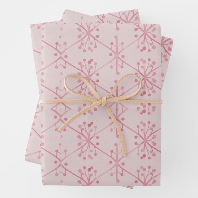 Elegant Pink Branch Custom - Spring Floral  Wrapping Paper Sheets (In situ)