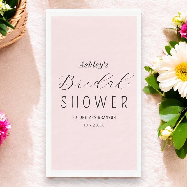 Elegant Pink Bridal Shower  Paper Guest Towels (Creator Uploaded)