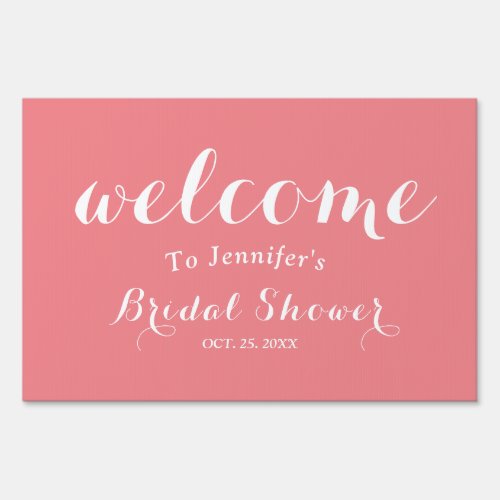Elegant pink bridal shower  sign