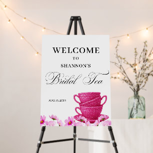Elegant Pink Bridal Tea Welcome Foam Board