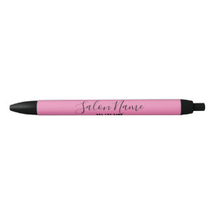 Elegant Pink Business with Salon Name and Number Pen