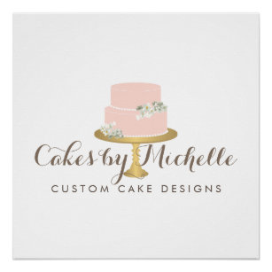Elegant Pink Cake Bakery Poster
