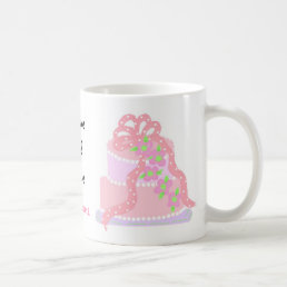 Elegant Pink Cake Save The Date Coffee Mug