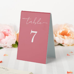 Elegant Pink Calligraphy Table Tent