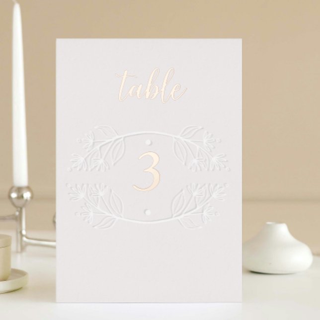 Elegant Pink Calligraphy Wedding Foil table number (Creator Uploaded)