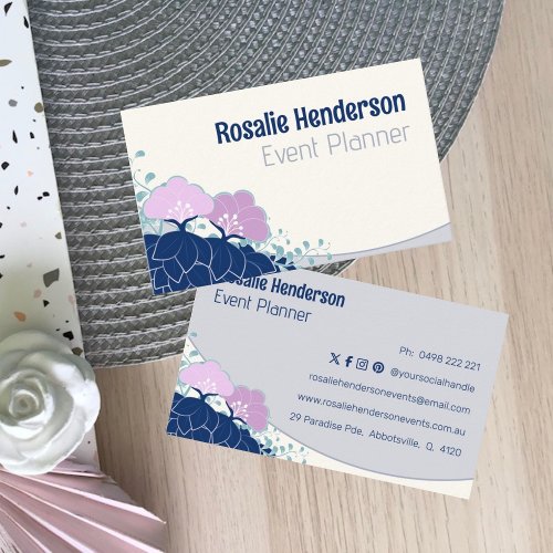 Elegant Pink Camellia Personalised Business Card