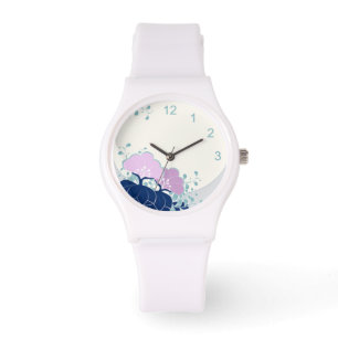 Elegant Pink Camellia Watch with Numbers
