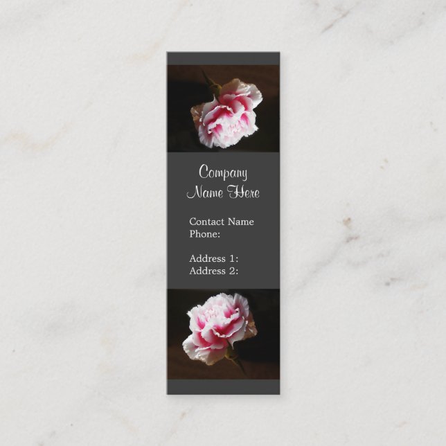 Elegant Pink Carnation Flower  Business Cards (Front)