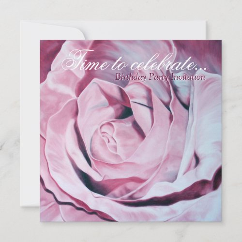 Elegant Pink Celebrate Birthday Party invite