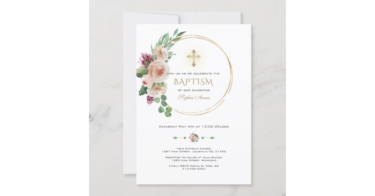 Peach Perfect Wedding and Baptism Invitations, Baby Announcements