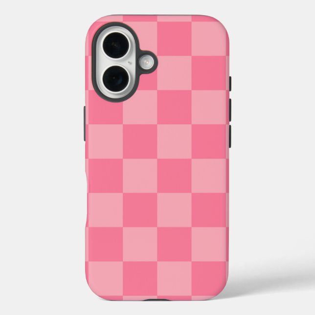 Elegant Pink Checkerboard Case-Mate iPhone Case (Back)