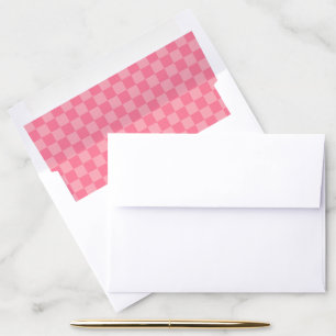 Elegant Pink Checkerboard Envelope Liner