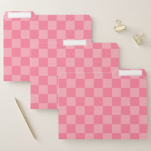 Elegant Pink Checkerboard File Folder