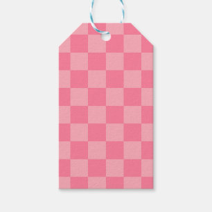 Elegant Pink Checkerboard Gift Tags