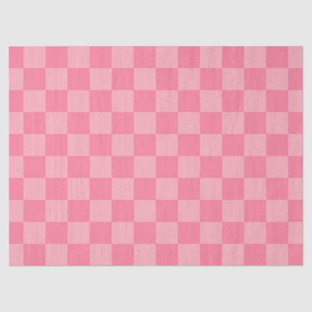 Elegant Pink Checkerboard Tissue Paper (Front)