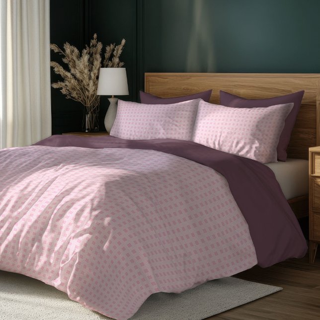 Elegant Pink Checkered Duvet Soft Home Touch (Elegant Pink Checkered Duvet Soft Home Touch)