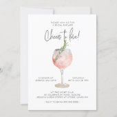 Elegant Pink Cheers to Love Bridal Shower Invitation (Front)
