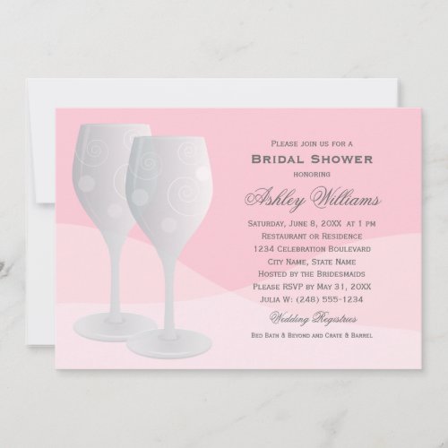 Bridal Shower Invitations | Cheers Wine Glasses