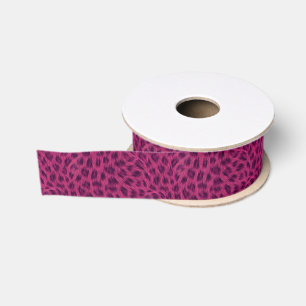 Elegant Pink Cheetah Animal Print Grosgrain Ribbon