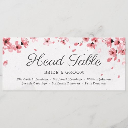Elegant pink cherry blossom find your seat card